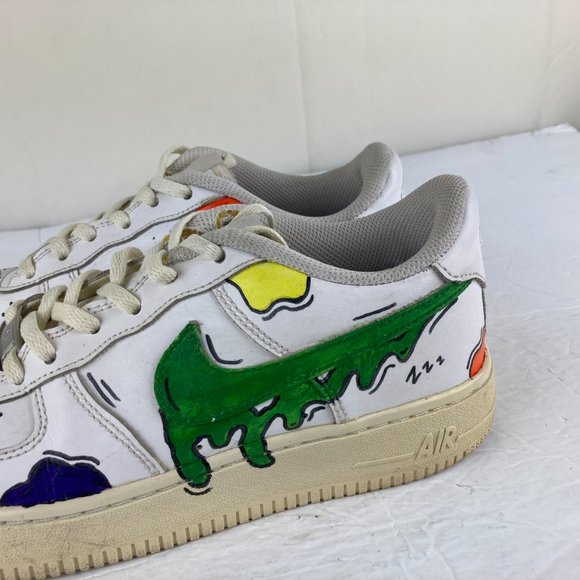NIKE Air Force 1 AFi Custom Youth Boy Girl Sz 5.5 White Colorful Athletic Shoe - Picture 2 of 11